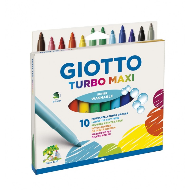 Marcador Giotto Turbo Maxi Escolar X 10 Colores
