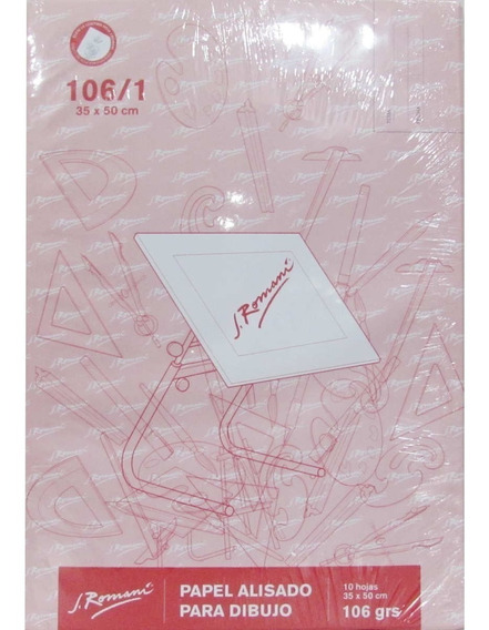 Papel Romani Dibujo 106 Gramos 50 X 35 Paq X10 Hojass