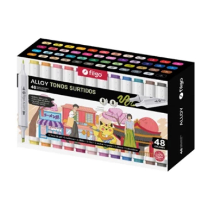 Marcador Alloy Art Doble Punta Em48-sur Estuche Imantado