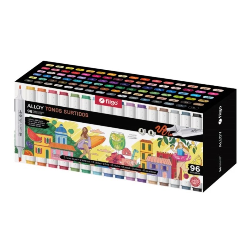 Marcador Alloy Art Doble Punta Em96-sur Estuche Imantado