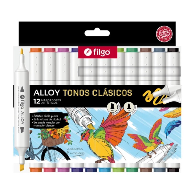 Marcador Filgo Alloy Clasicos X 12 Unid. (allym-e12-sur)