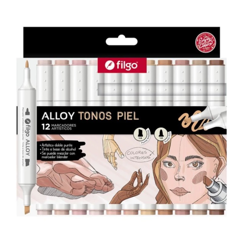 Marcador Filgo Alloy Piel X 12 Unid. (allym-e12-piel)