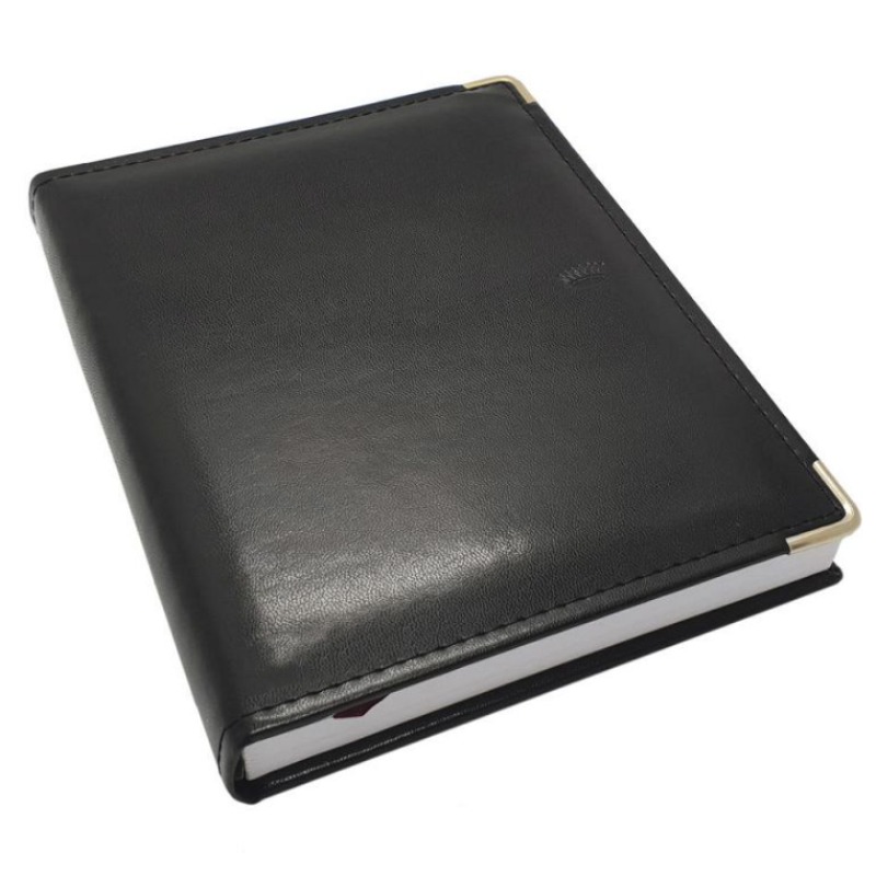 Agenda Nivel 10 Bonjour Cuero Negro Diaria 16 X 22 Cm (3601)