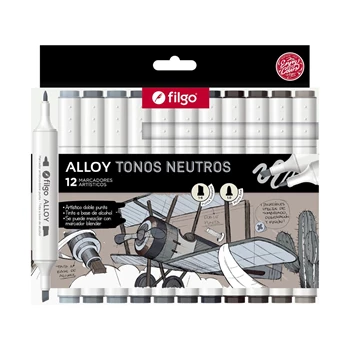 Marcador Filgo Alloy Neutros X 12 Unid. (allym-e12-gris)